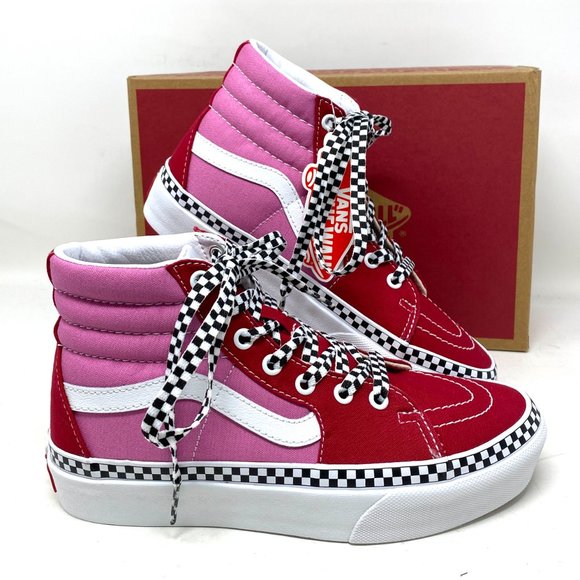 😳SALE😳 VANS SK8-HI Platform 2 Tone Pink Canvas Kid’s Size VN0A4P3SWVX - Picture 6 of 7